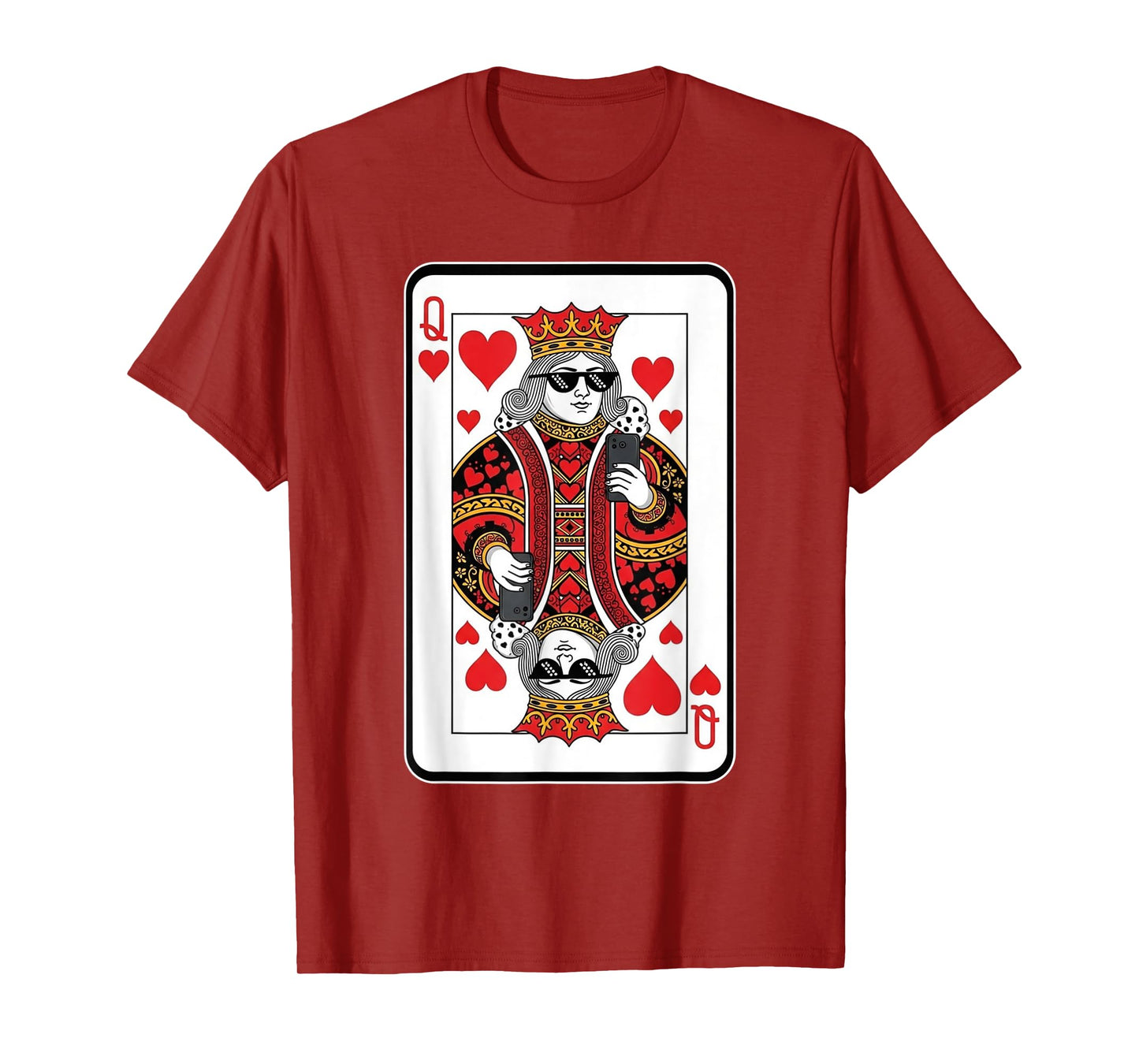 Classic Black Queen of Hearts Playing Card Poker Queen T-Shirt