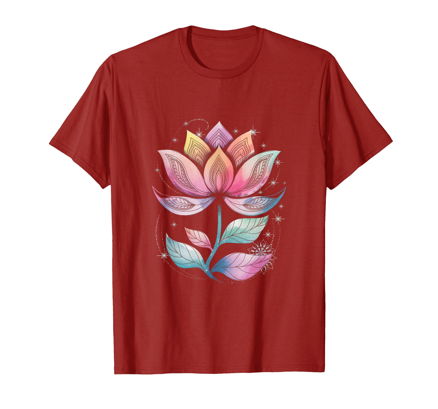Bohemian Rainbow Lotus Flower Yoga Lotus flower T-Shirt