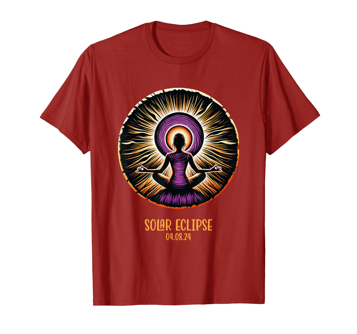 Totality April 8 2024 Total Solar Eclipse Women Yoga T-Shirt