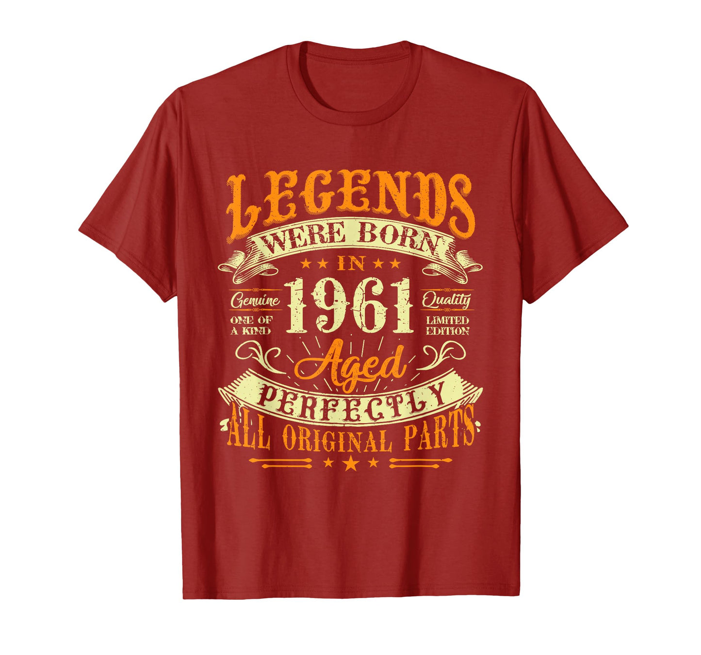 64th Birthday Vintage Legends Born In 1961 64 Years Old T-Shirt
