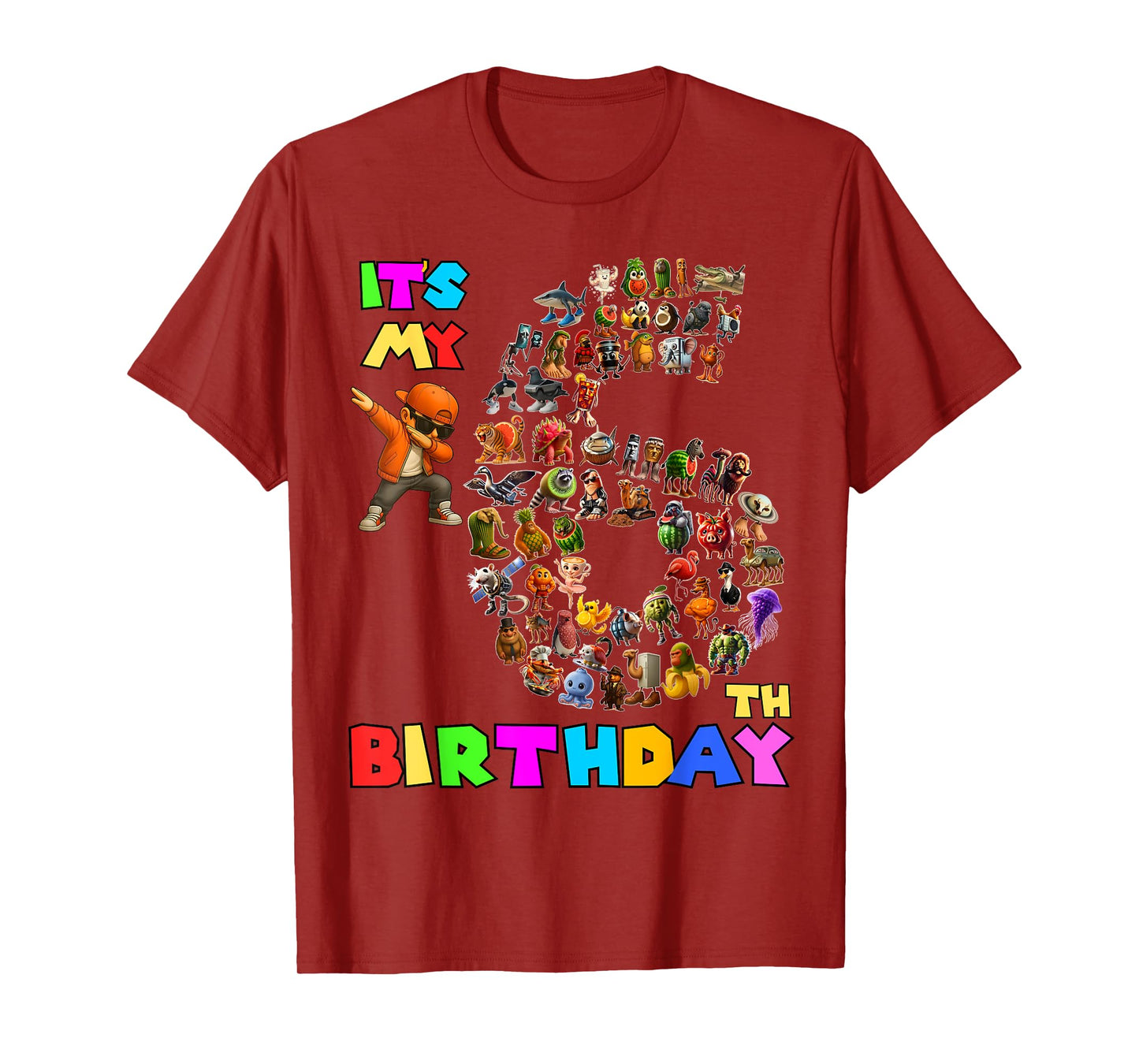 Funny It's My 6th Birthday Italian Brainrot Meme Boys Girls T-Shirt