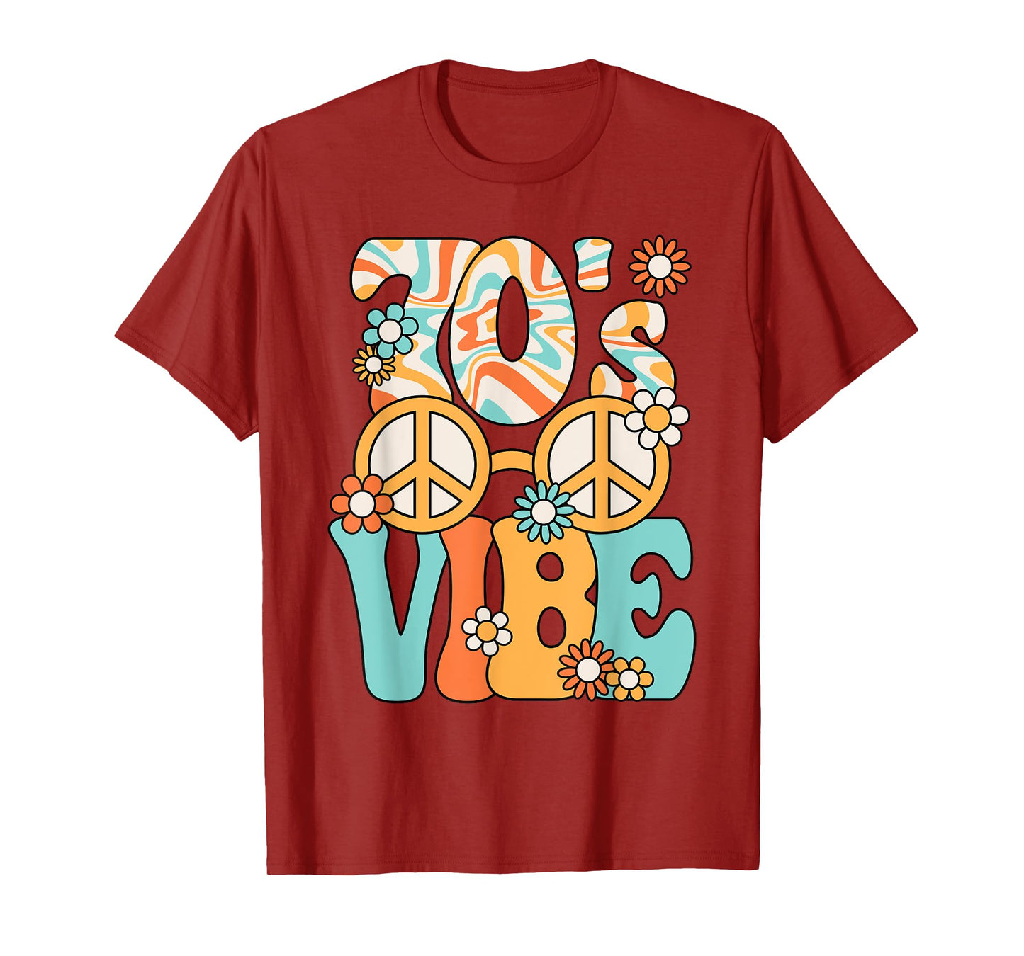 Funny 70's Vibe Retro Groovy Hippie Outfit 70s Party T-Shirt