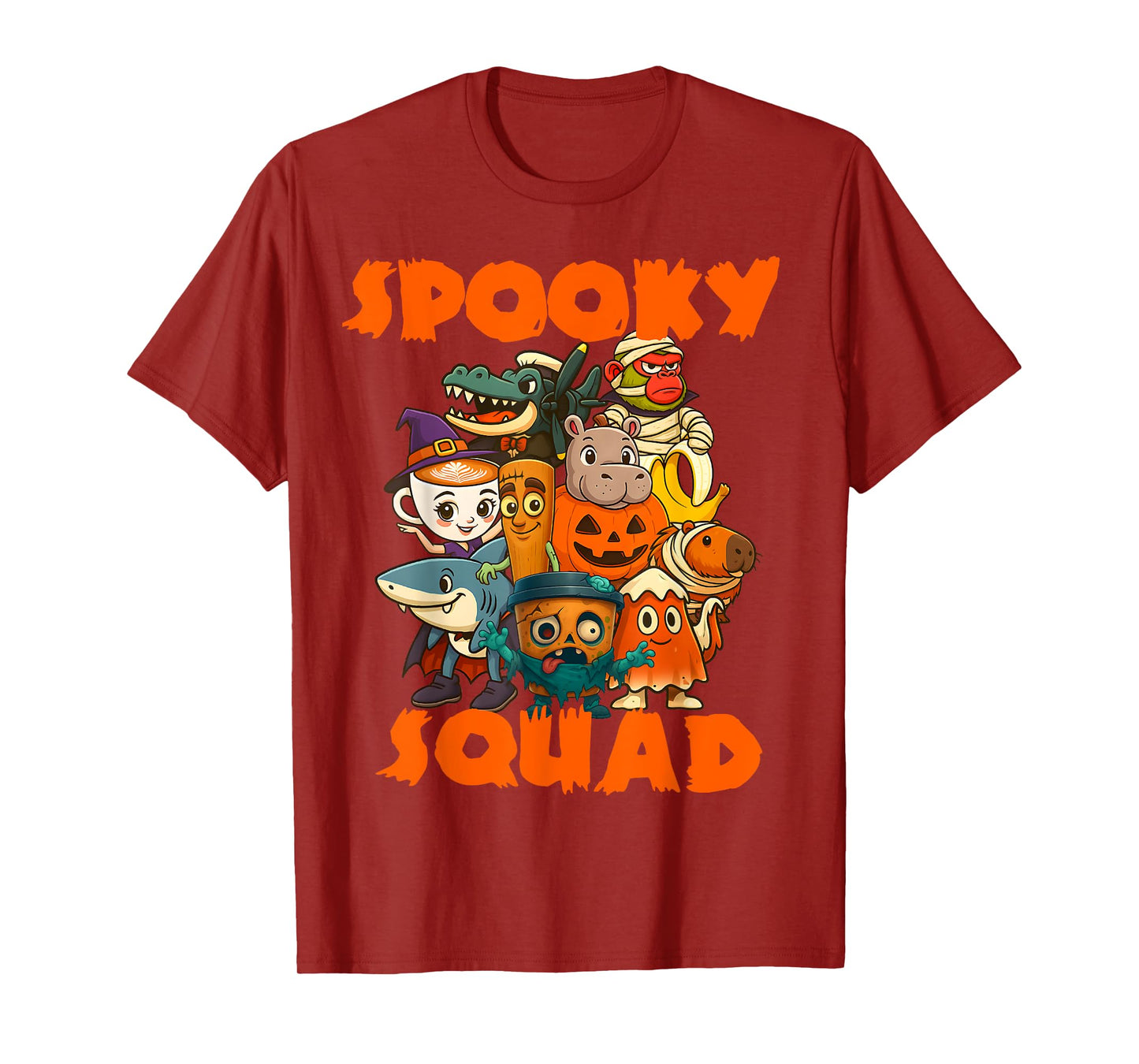 Spooky Squad Halloween Matching Italian Brainrot Meme Kids T-Shirt