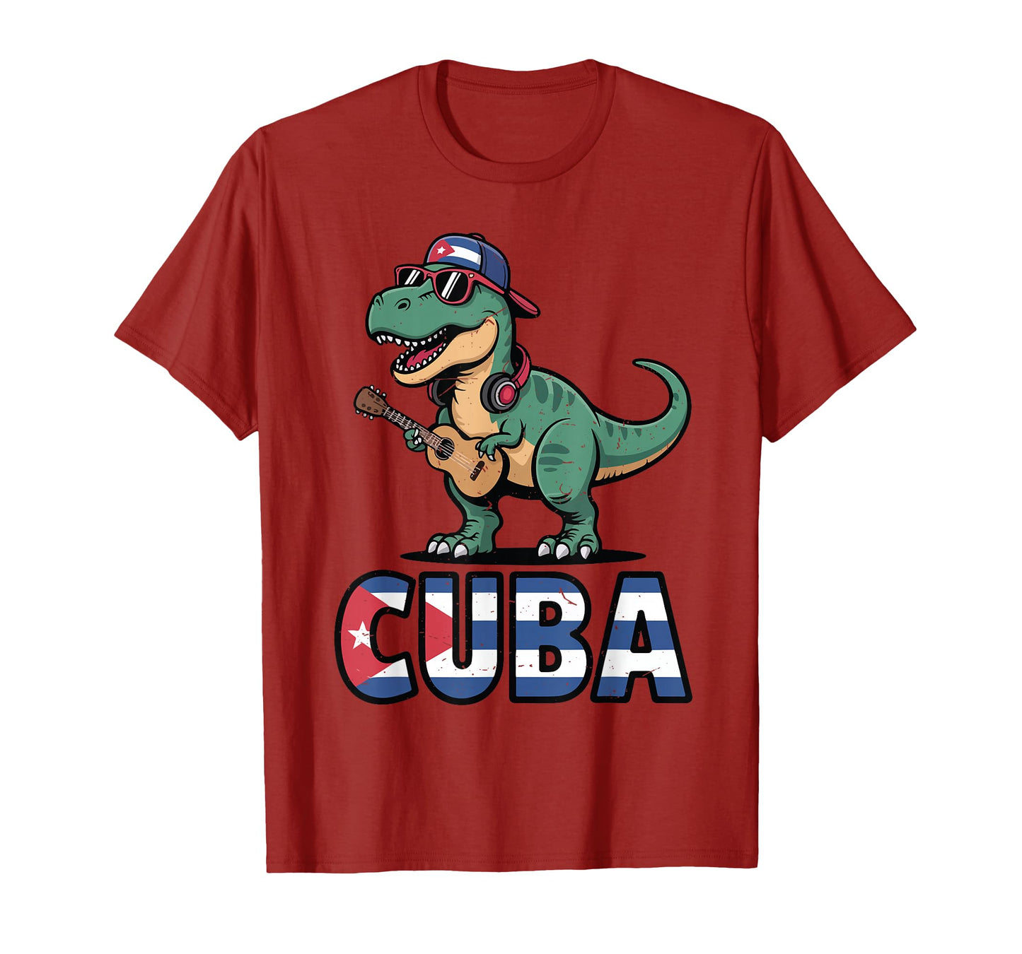 Cuba Boy Hispanic Heritage Month Cuban Flag Dinosaur Toddler T-Shirt