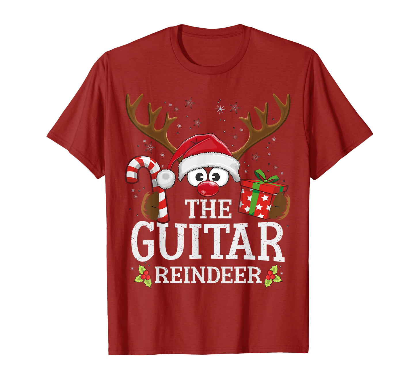 Christmas Matching The Guitar Reindeer Family T-Shirt