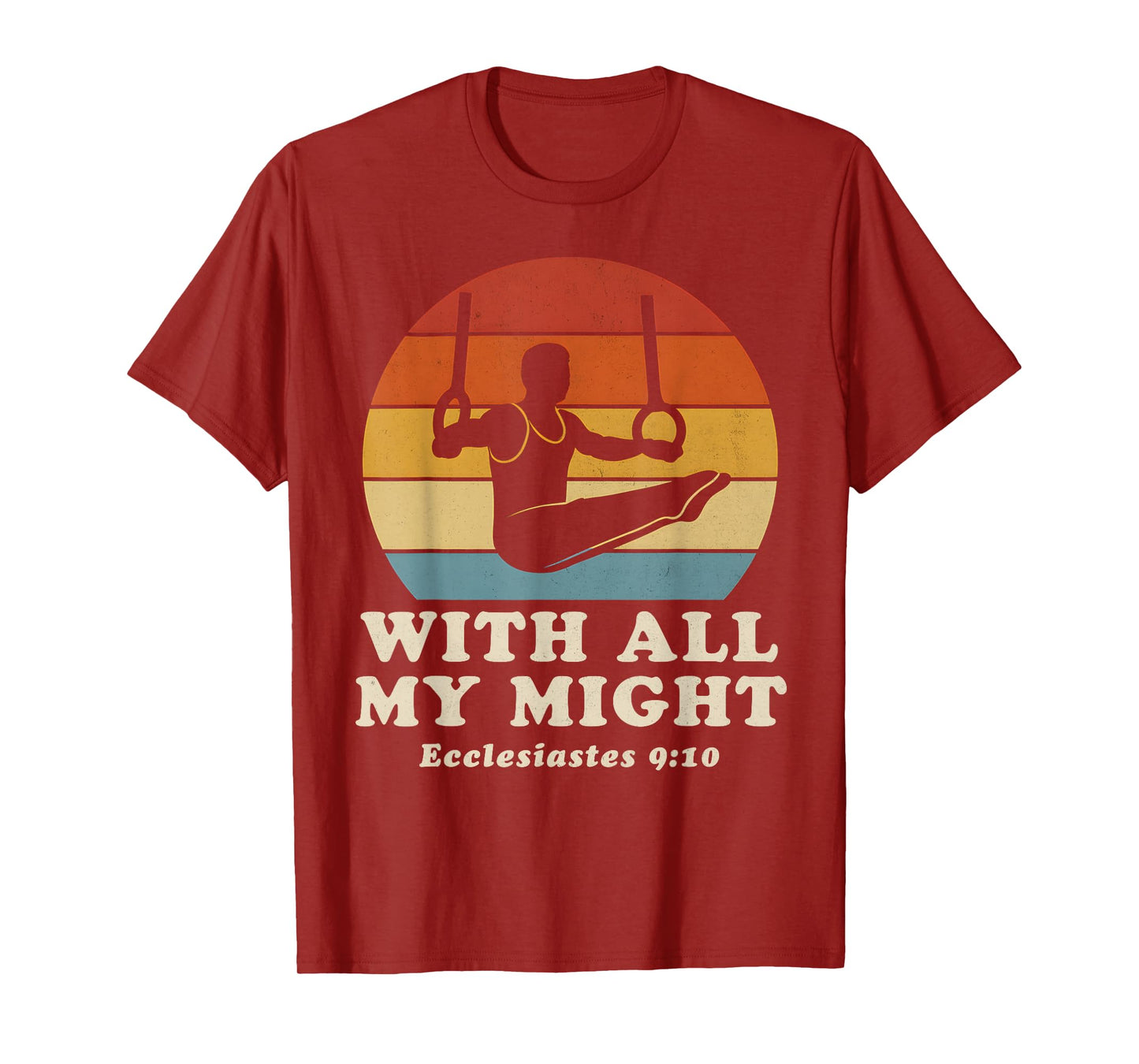 Christian Gymnastics Rings Retro Gymnast Sports Acrobatics T-Shirt