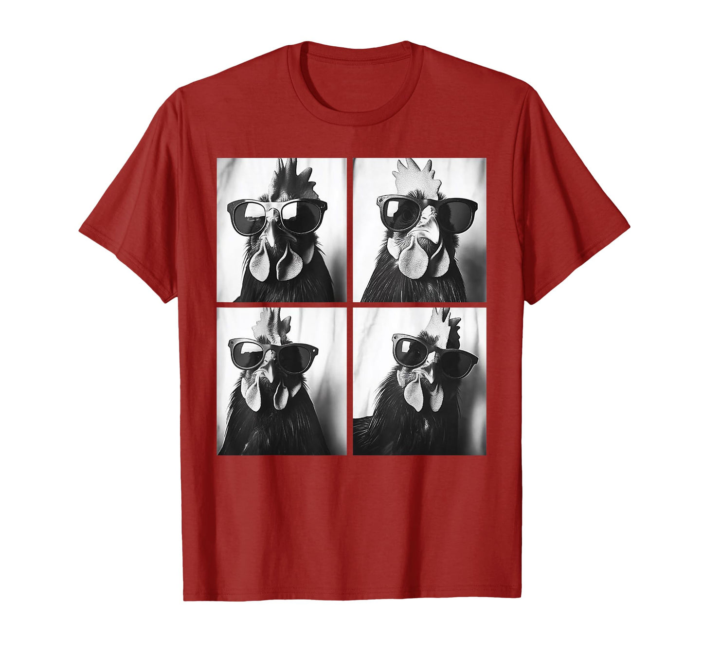 Rooster Wearing Sunglasses Photobooth Selfie Farm Chicken T-Shirt