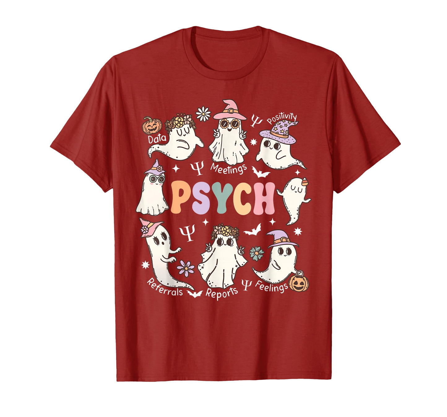 School Psychologist Halloween Spooky Psych Ghost Psychology T-Shirt