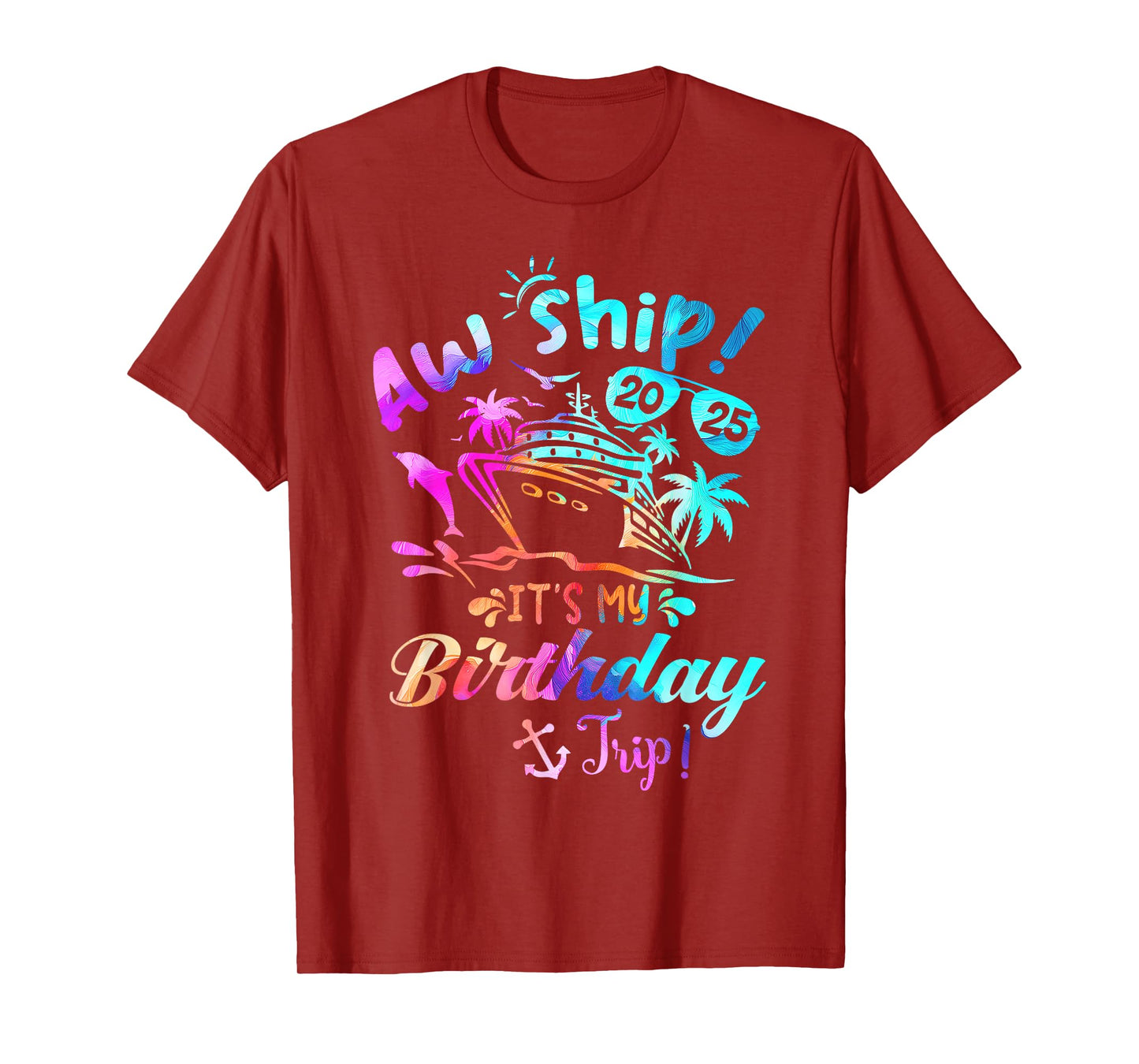 Birthday Cruise Ship Trip Summer Vacation Tees Unisex-Adults Kids Black Small T-Shirt