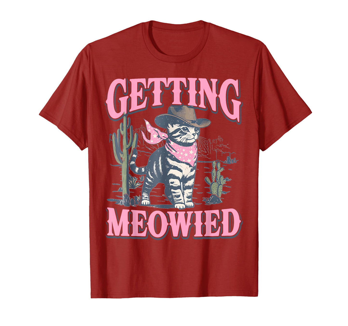 Bachelorette Party Cowgirl Getting Meowied Cat Bride Funny T-Shirt
