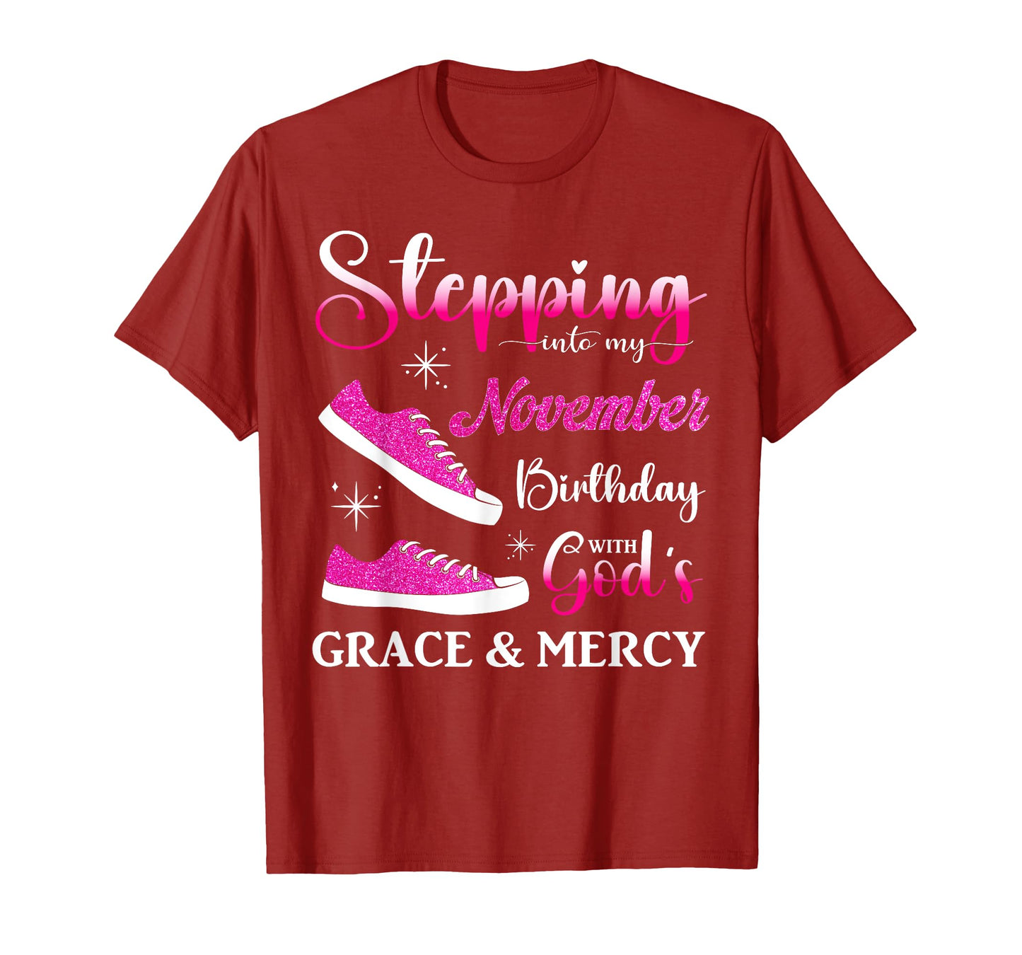 Stepping into My November Birthday Women Girls Ladies Funny T-Shirt