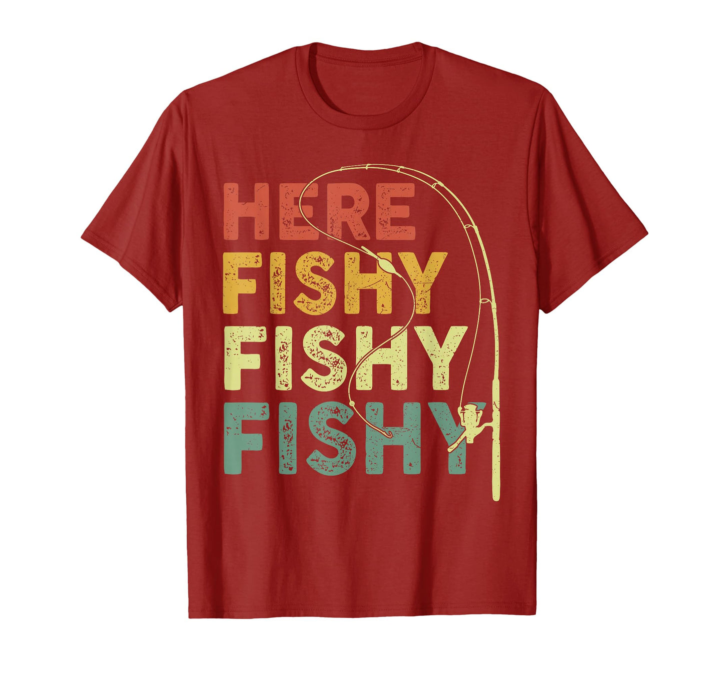 Fishing Here-Fishy Bass Fish Dad Funny Graphic T-Shirt