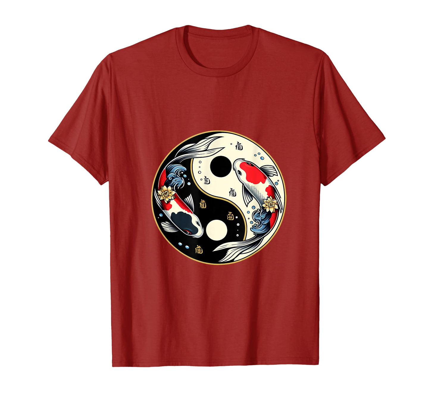 Yin Yang Koi Fish Design T-Shirt