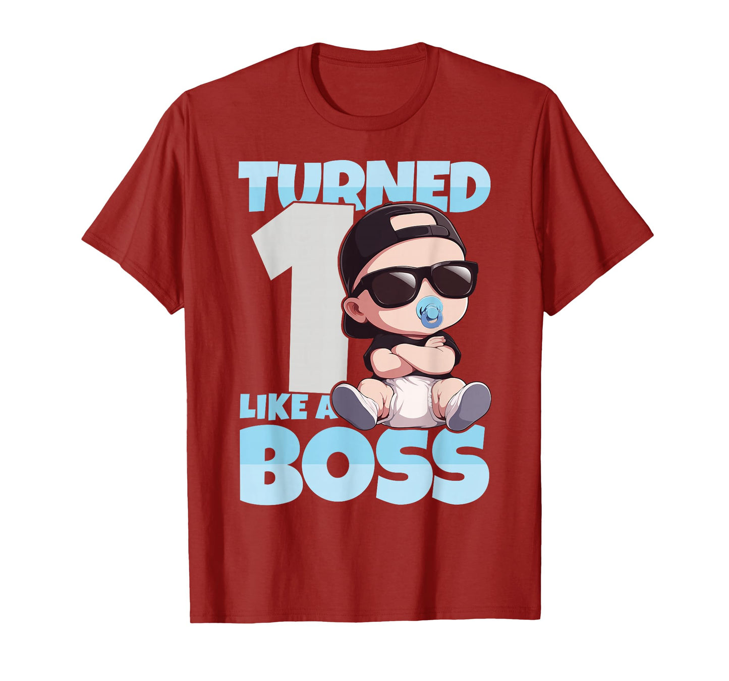 Baby 1st Birthday Boy Girl 1 Year Like a Boss Kids T-Shirt