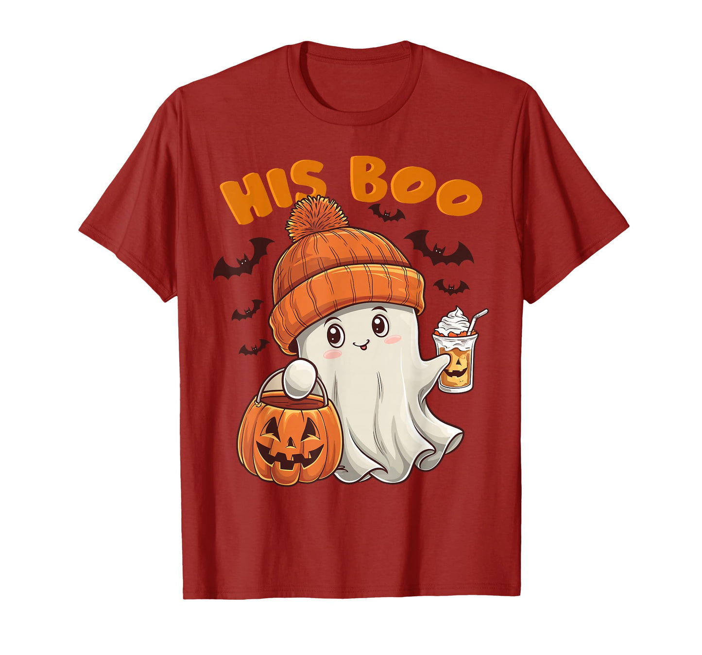Her Boo His Boo Funny Ghost Matching Couples Halloween 2025 T-Shirt