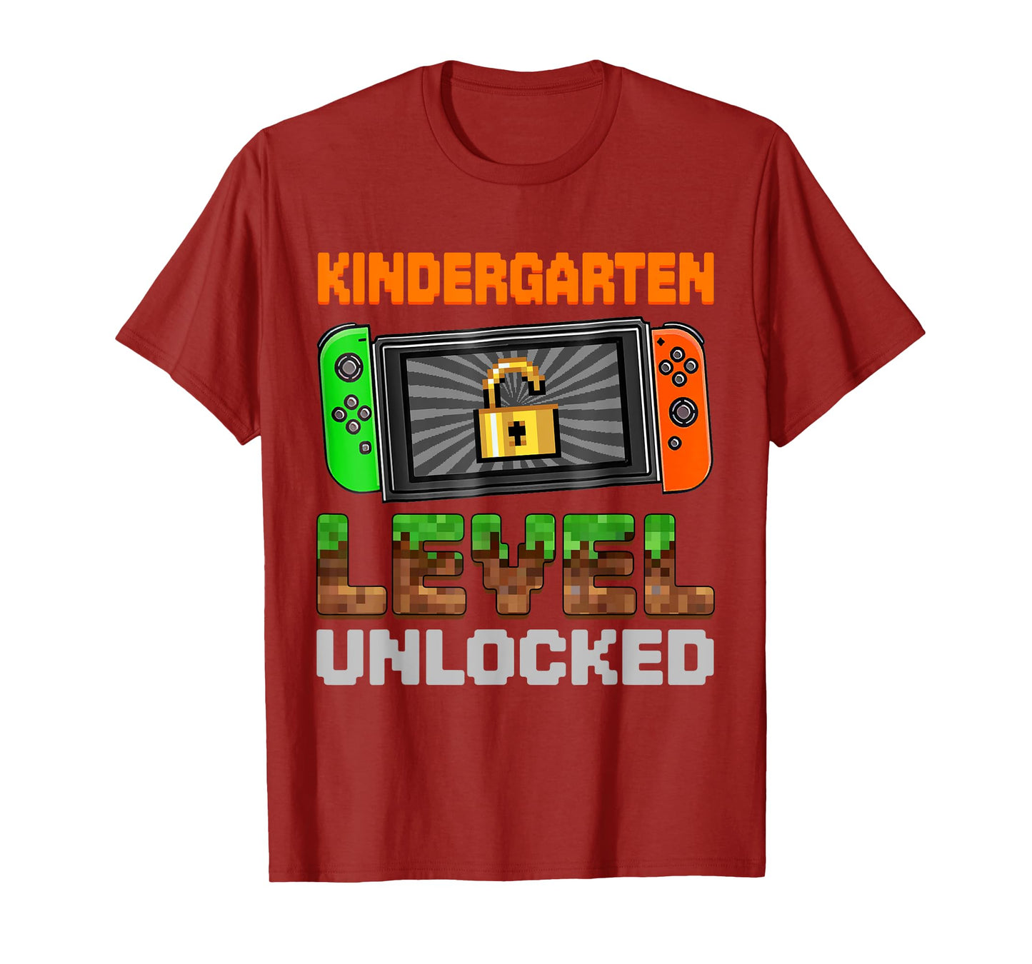 Funny Pixel Game Kindergarten Level Unlocked Student Boys T-Shirt