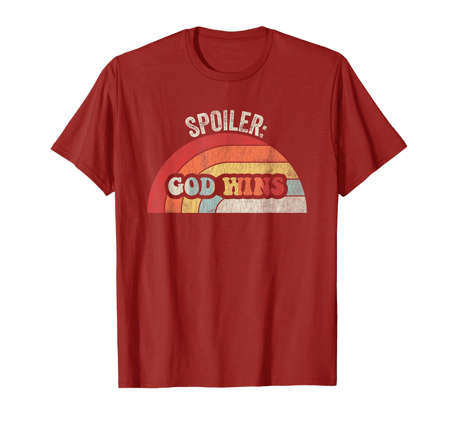 Spoiler God Wins Retro Rainbow Positive T-Shirt