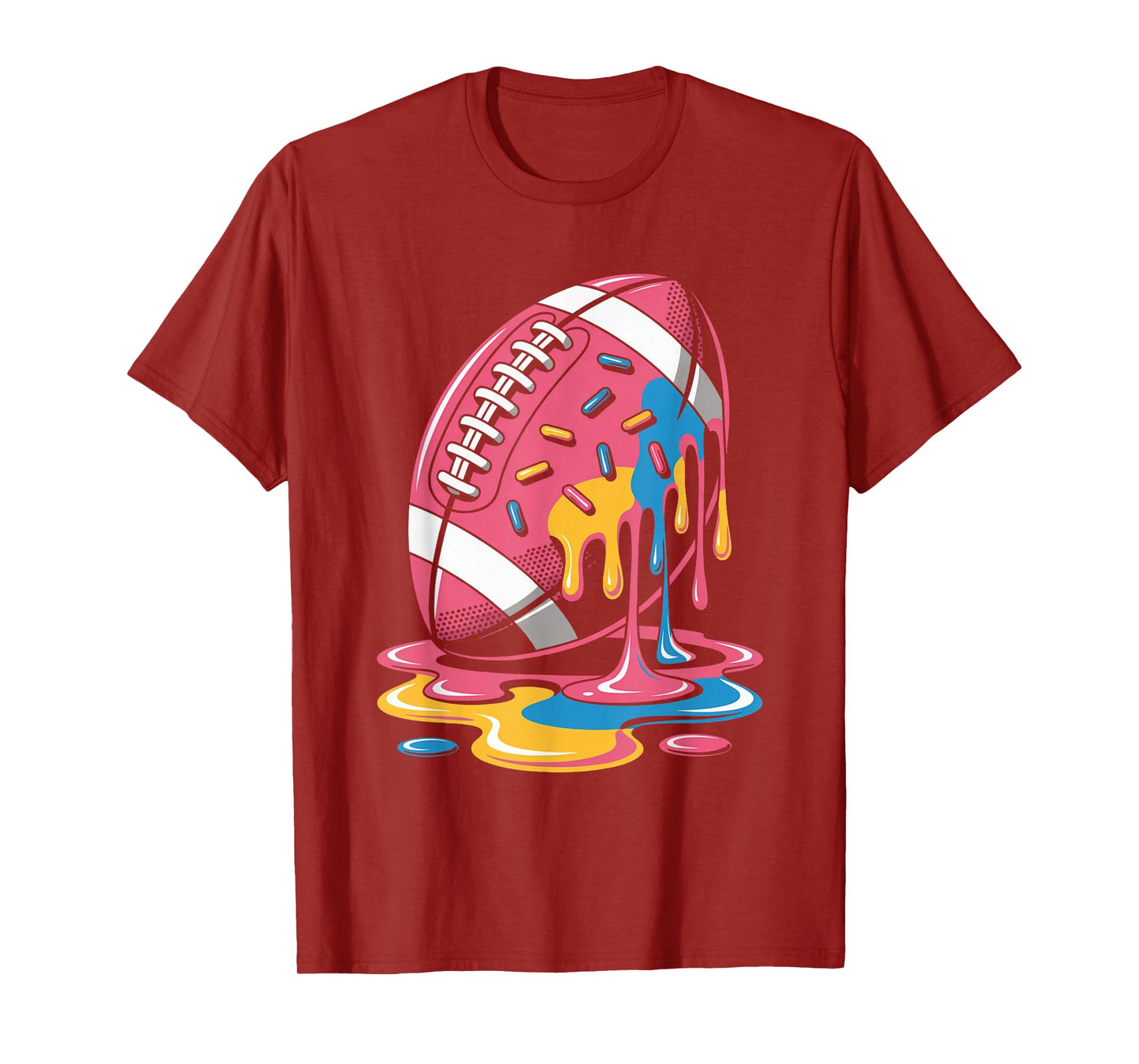 Football Drip Ice Cream Drip Boys for Lineman WR QB RB Men T-Shirt