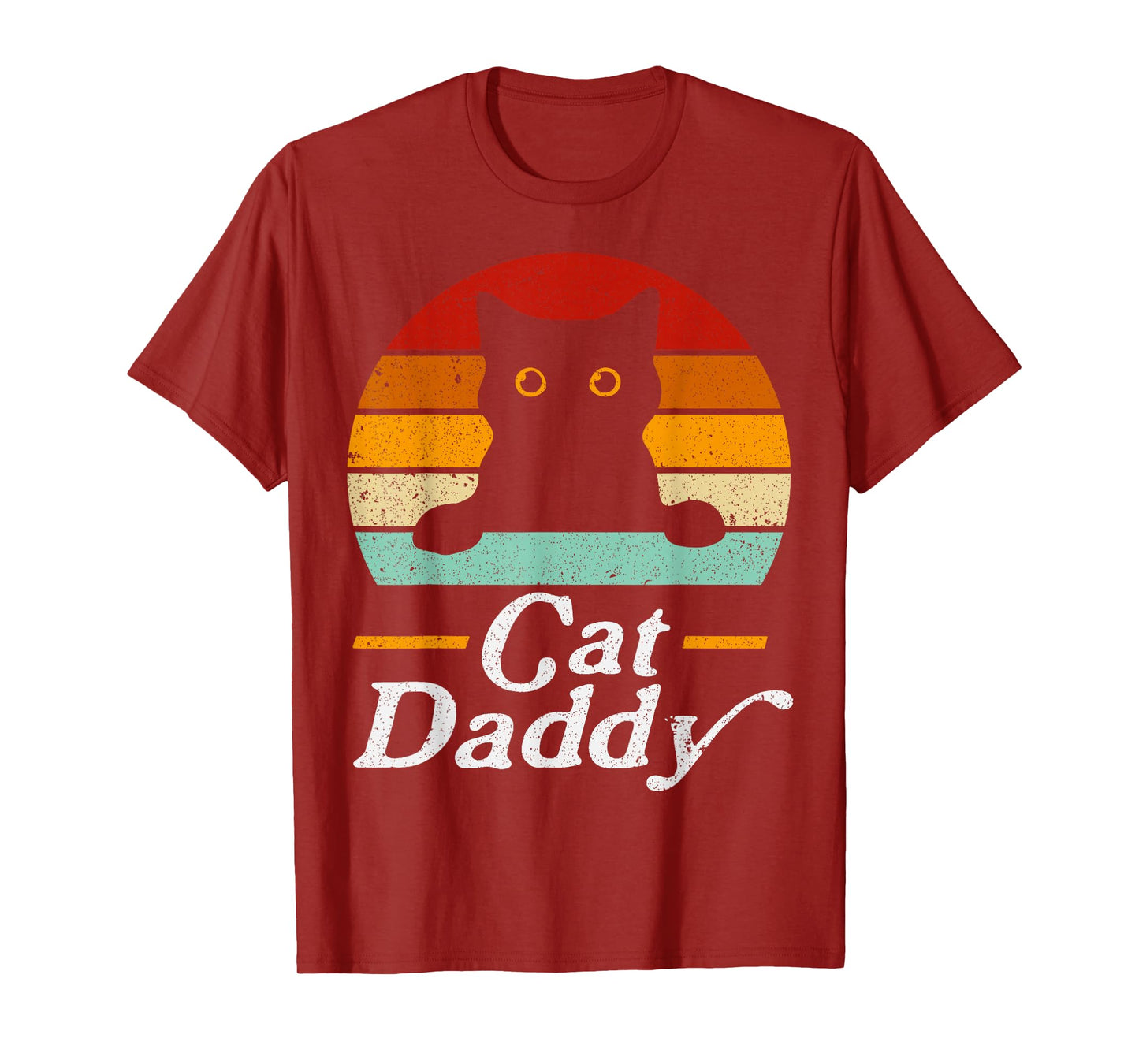 Black Cat Daddy Retro Birthday & Father's Day Cat Dad Mens T-Shirt