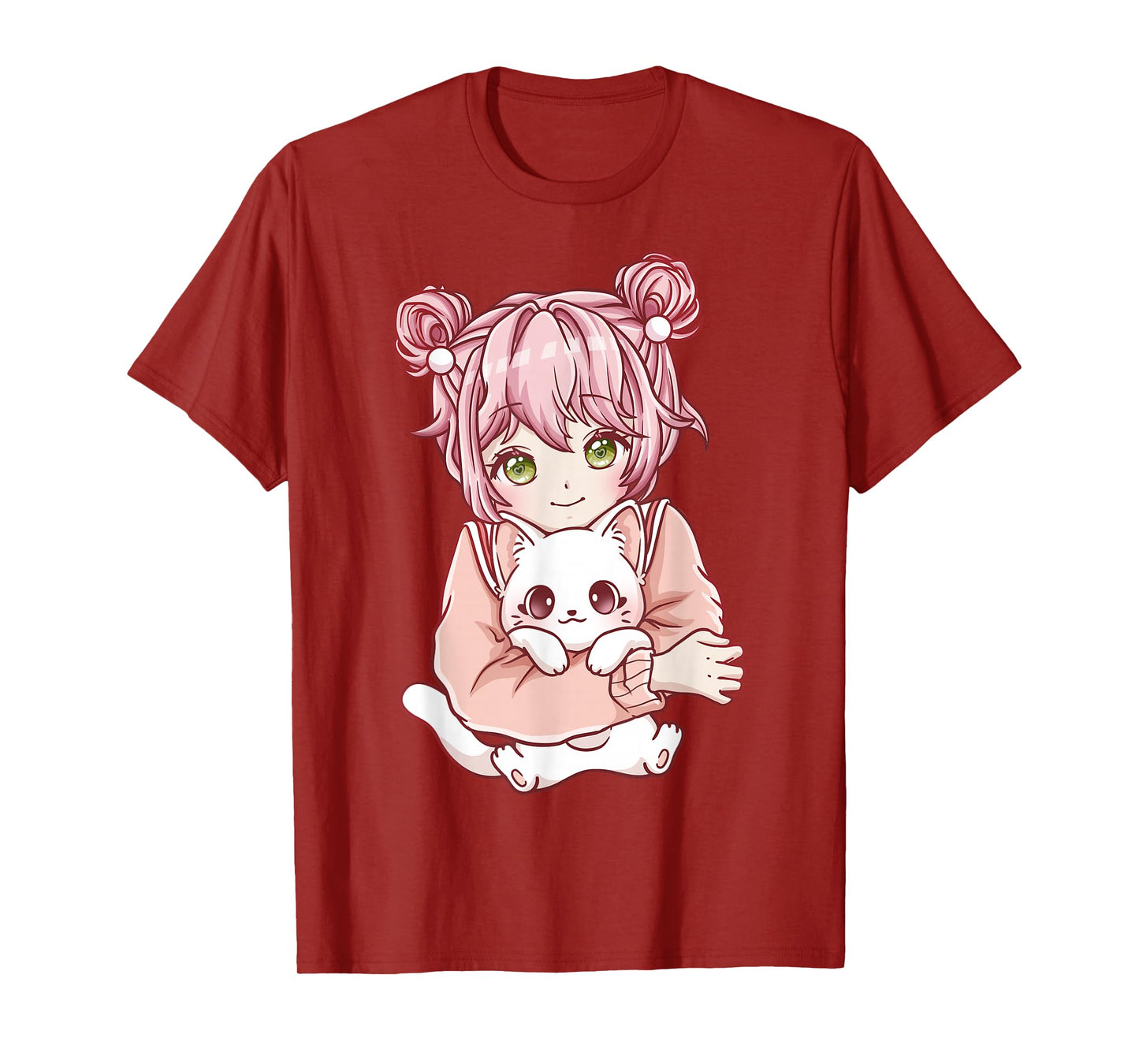 Anime Girl Cat Cats Kawaii T-Shirt