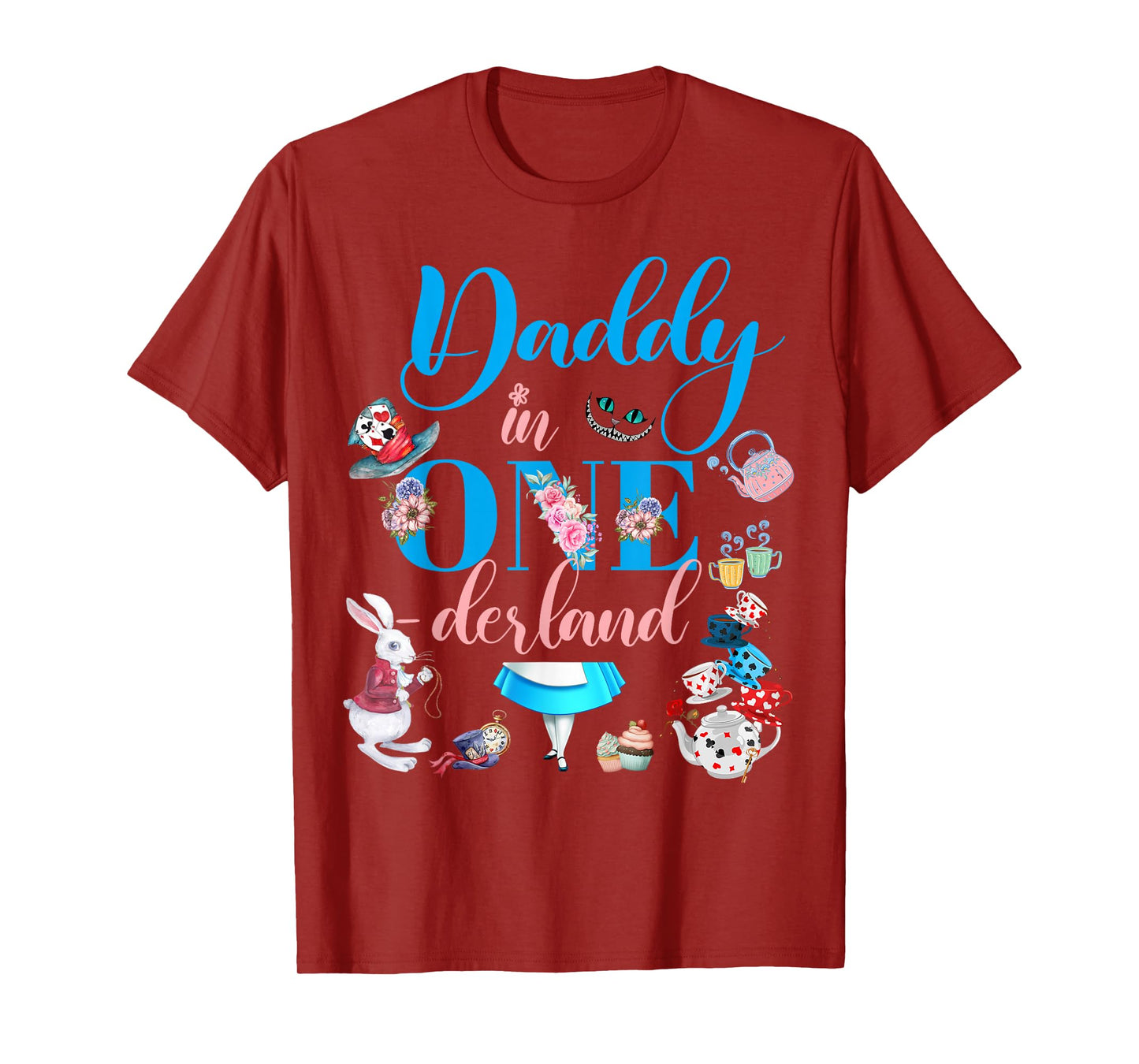 Alice in ONEderland Family Daddy Of The Birthday Girl T-Shirt