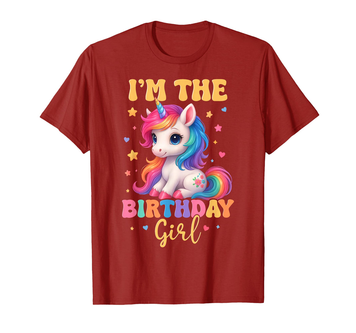 Unicorn Rainbow I'm The Birthday Girl Unicorn Birthday Party T-Shirt