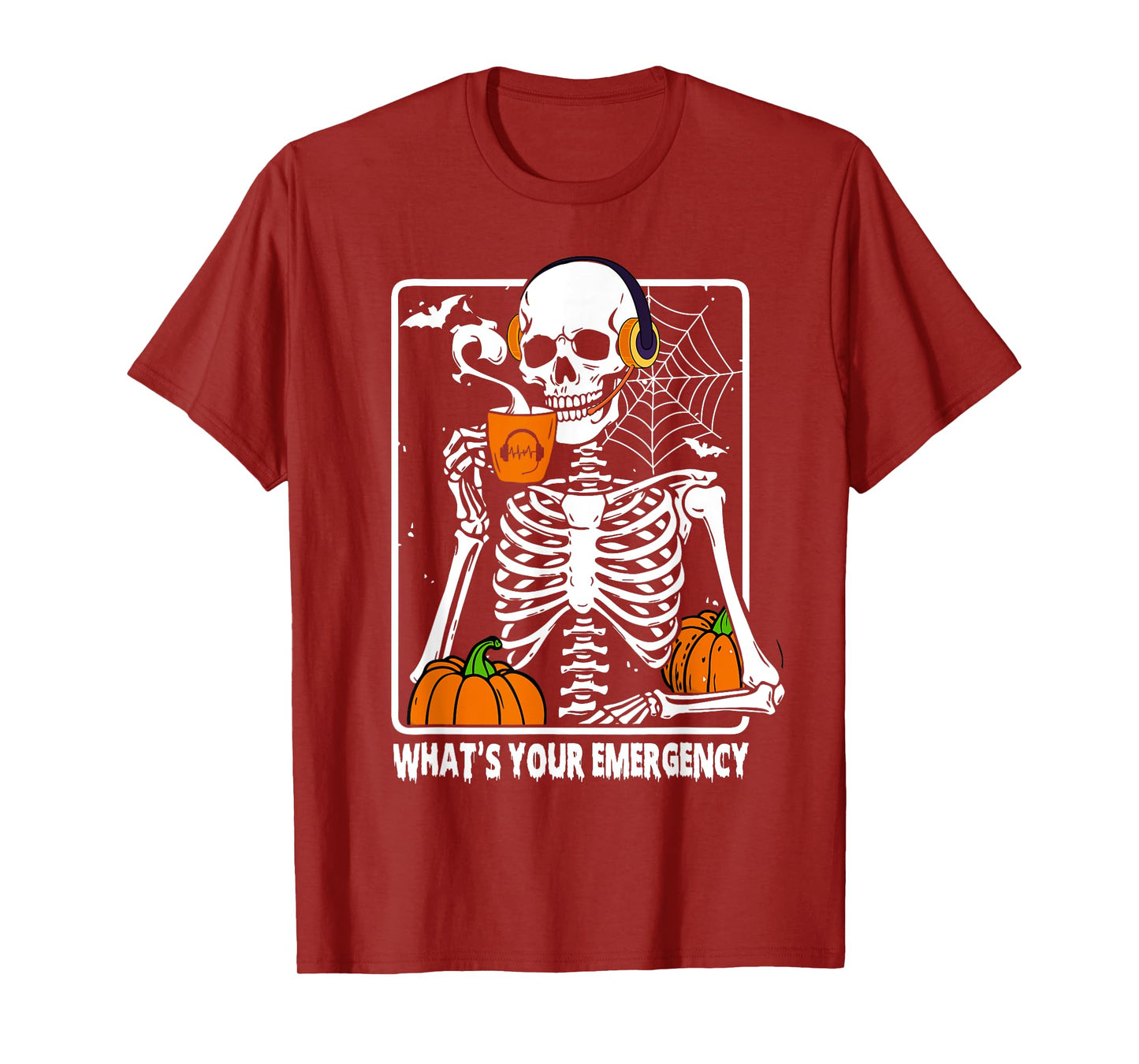 Skeleton Halloween 911 Dispatcher Funny What Your Emergency T-Shirt