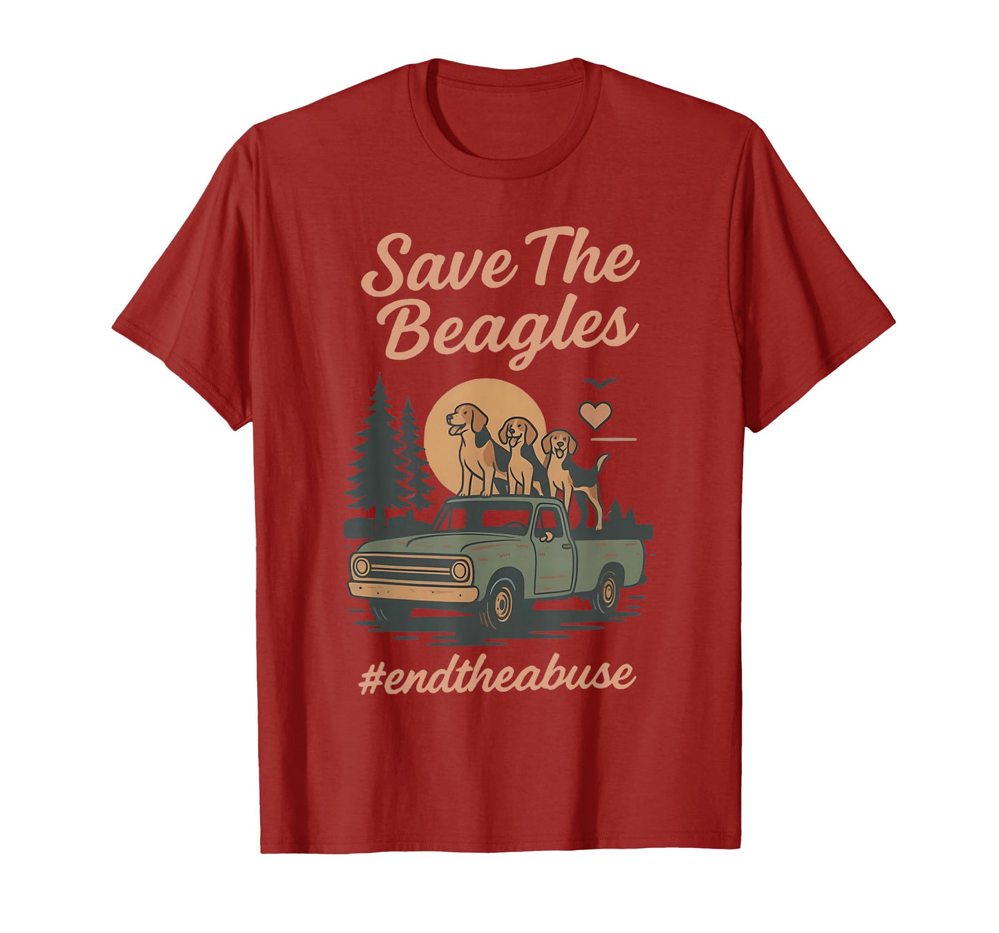 Save The Beagles End Animal Abuse Vintage Dog T-Shirt