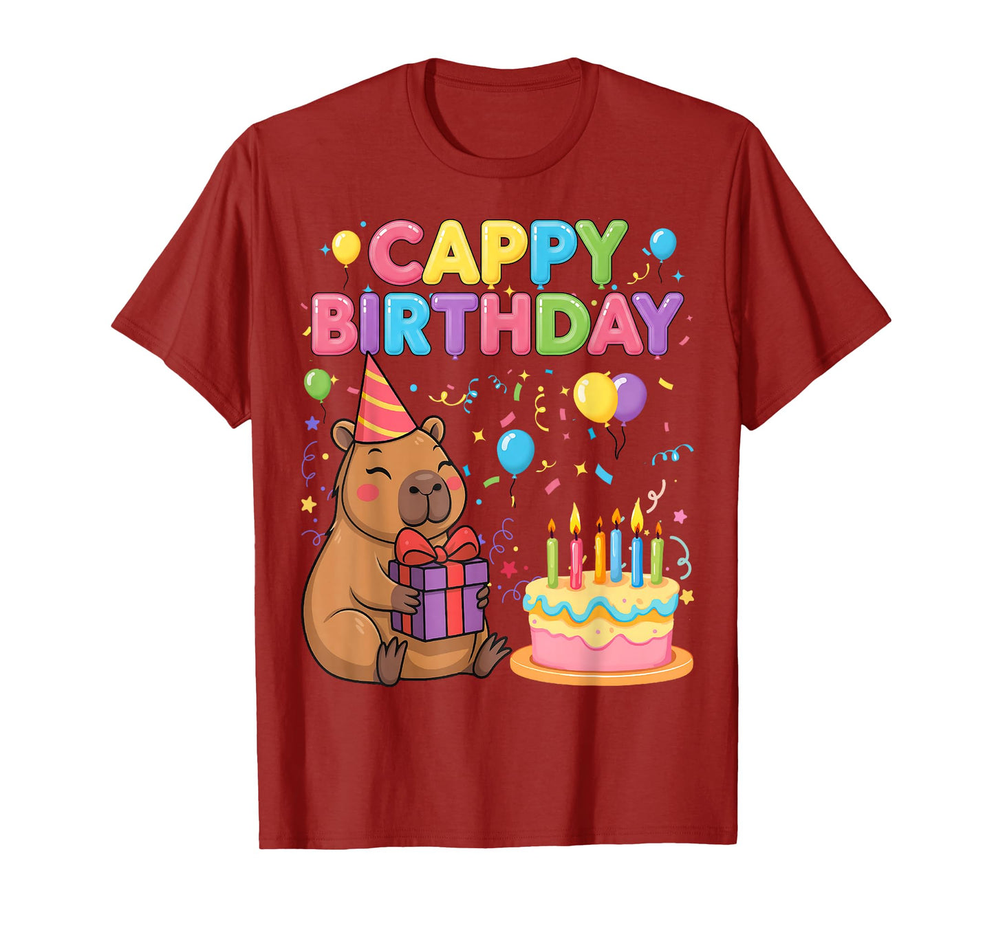 Capybara Lovers Cappy Birthday Girl Boy Happy Birthday Party T-Shirt