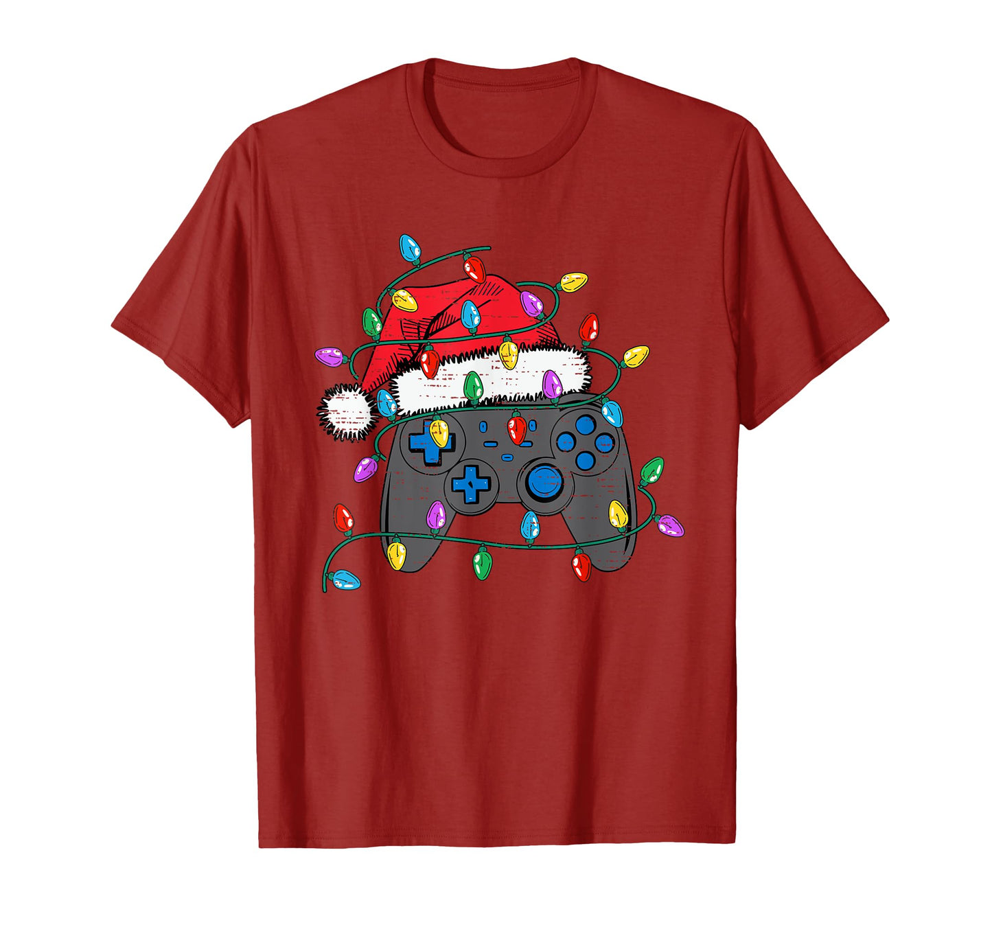 Christmas Video Game Controller Hat Santa Gamer Boy Teen Kid T-Shirt