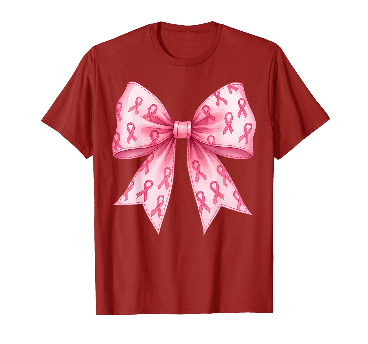 Pink Coquette Bow Graphic Breast Cancer Awareness Girl Women T-Shirt