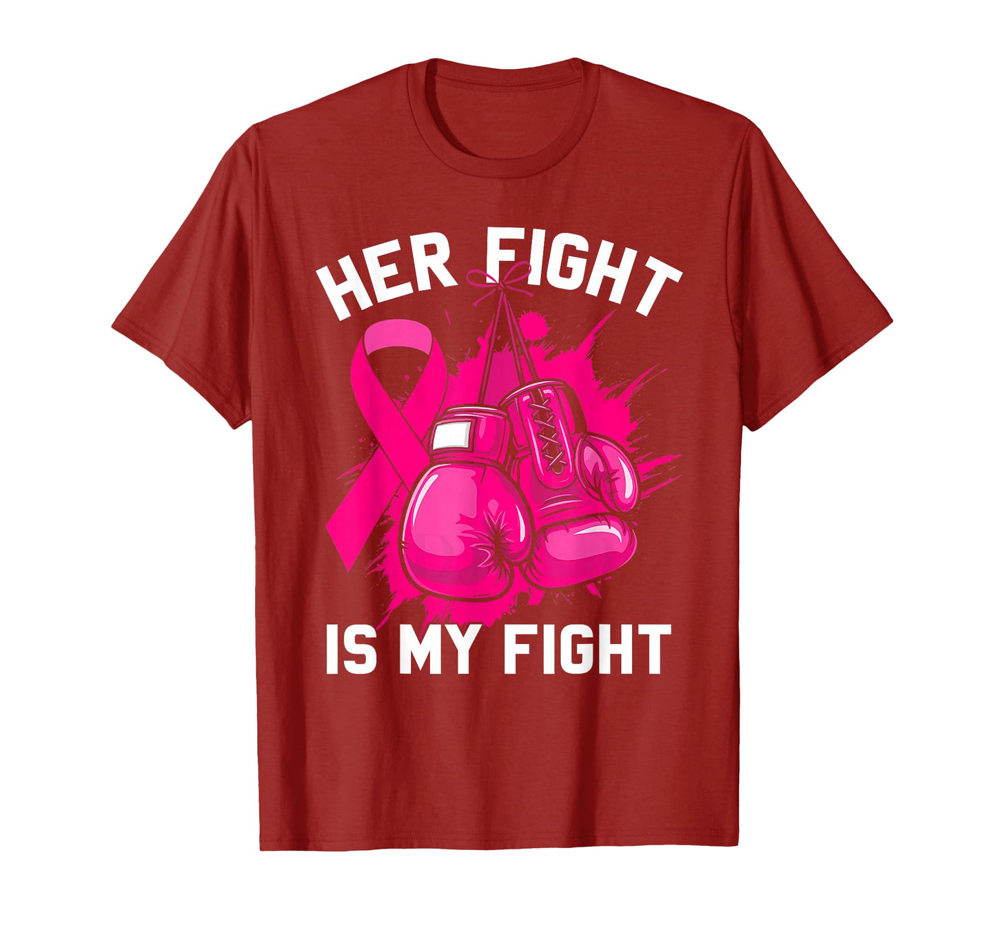 Breast Cancer Awareness Husband Support Squad Boxing Gloves T-Shirt