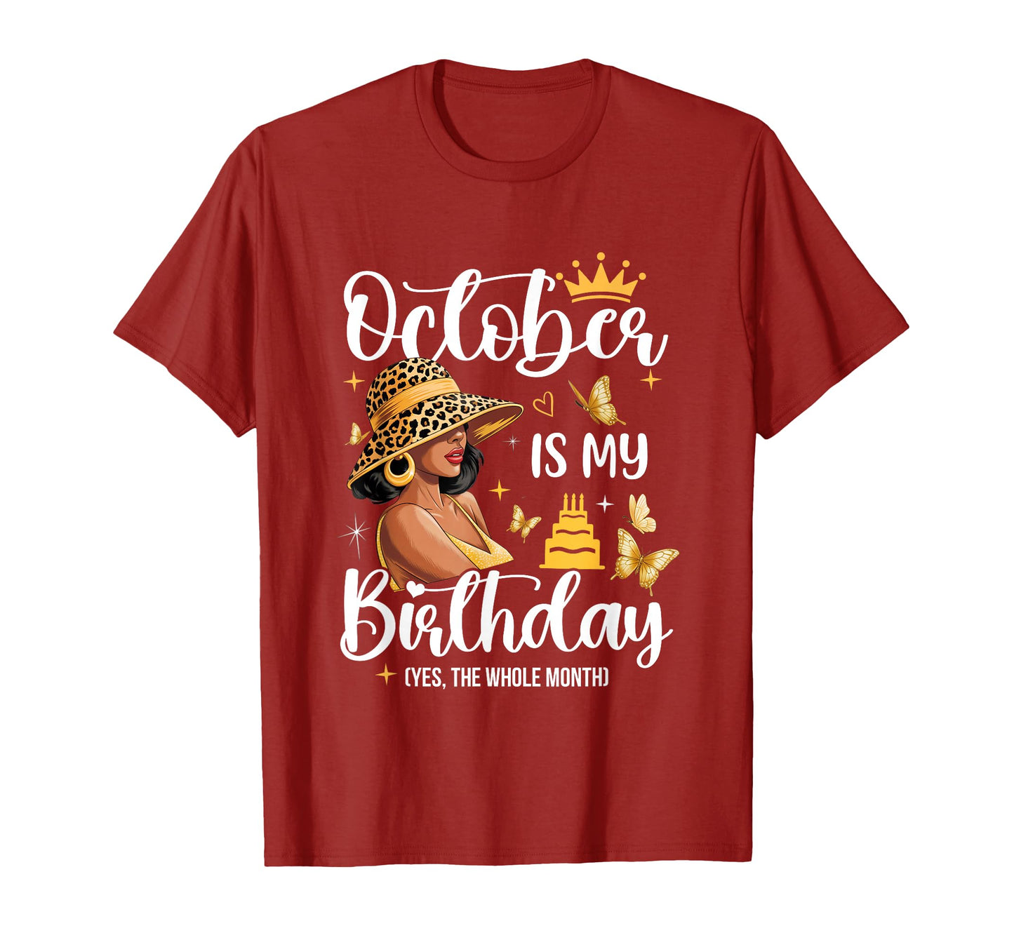 October is My Birthday African American Woman Birthday Queen T-Shirt