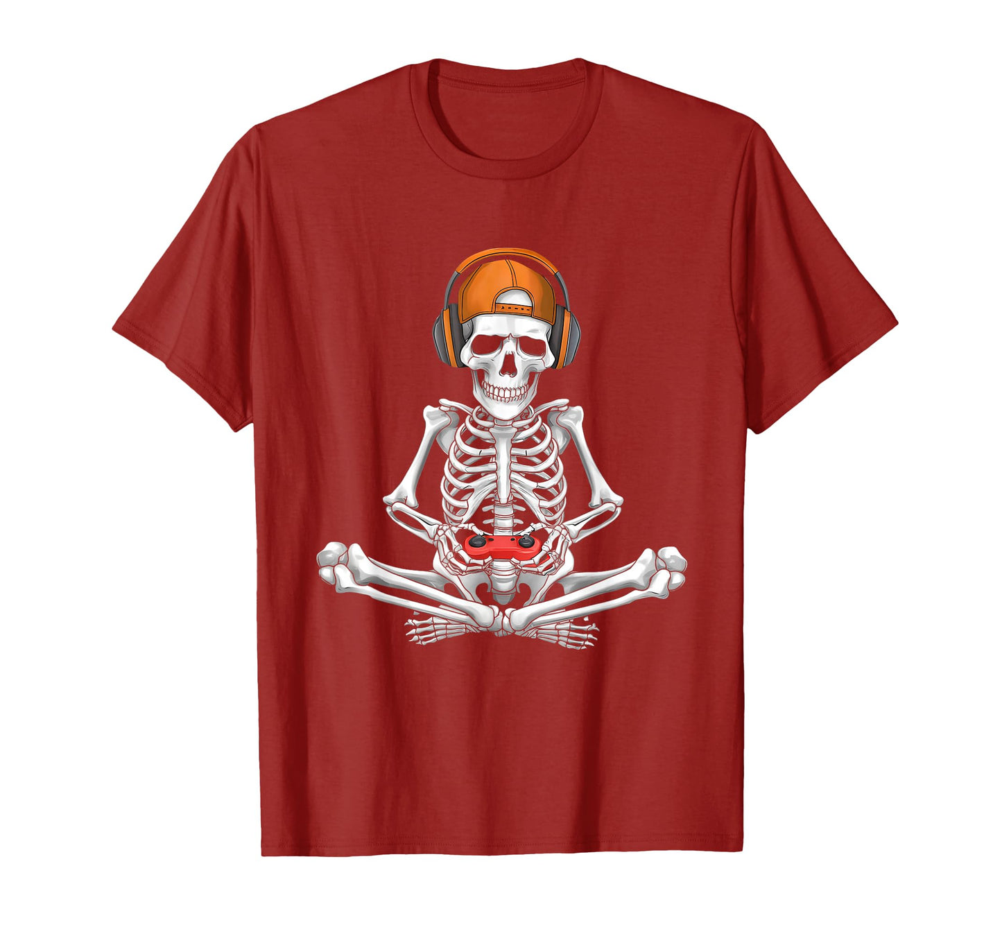 Video Game Skeleton Halloween Gaming Teens Gamer Men Boy Kid T-Shirt