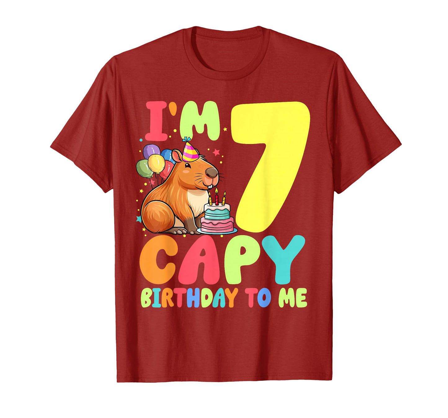 I'm 7 Year Old Capy Birthday To Me 7th Birthday Capybara T-Shirt