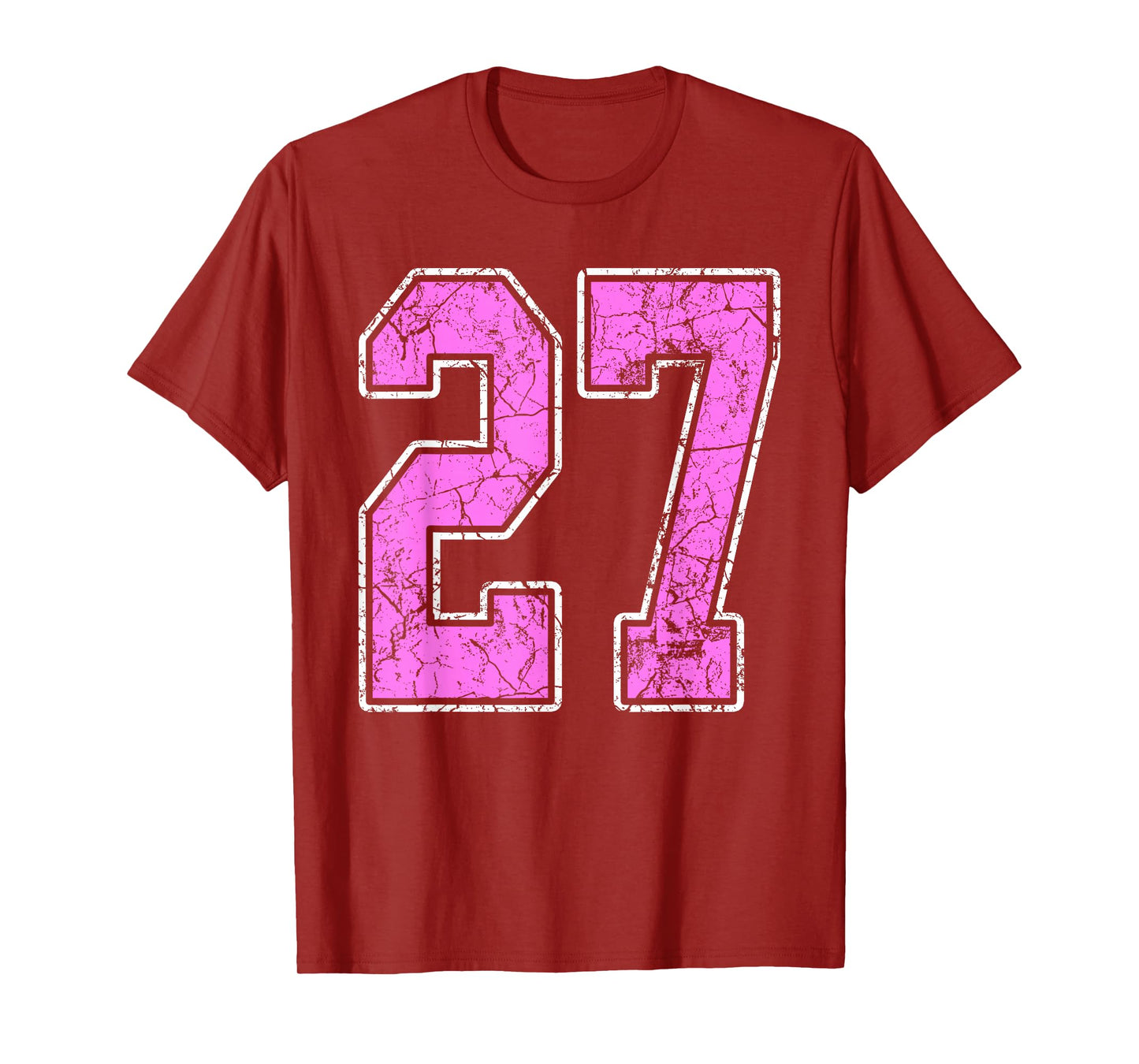 Grunge Pink and Pink Number 27 Jersey Player Uniform #27 T-Shirt