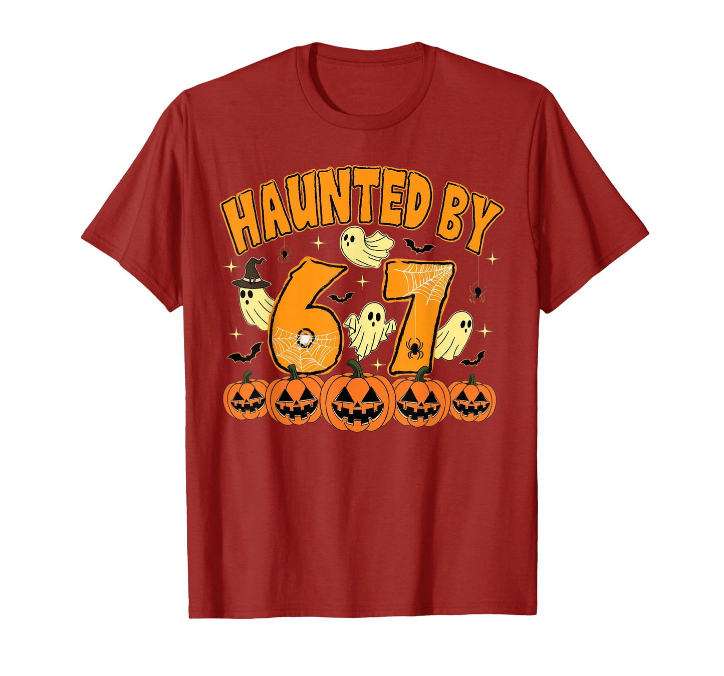 Haunted by 67 Halloween Ghost Six Seven Gen Alpha Z T-Shirt