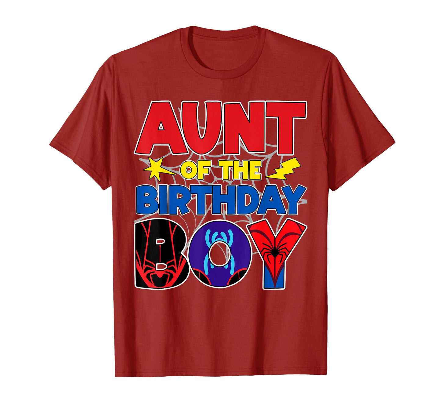 Aunt Of The Birthday Boy Matching Spider Family Birthday T-Shirt