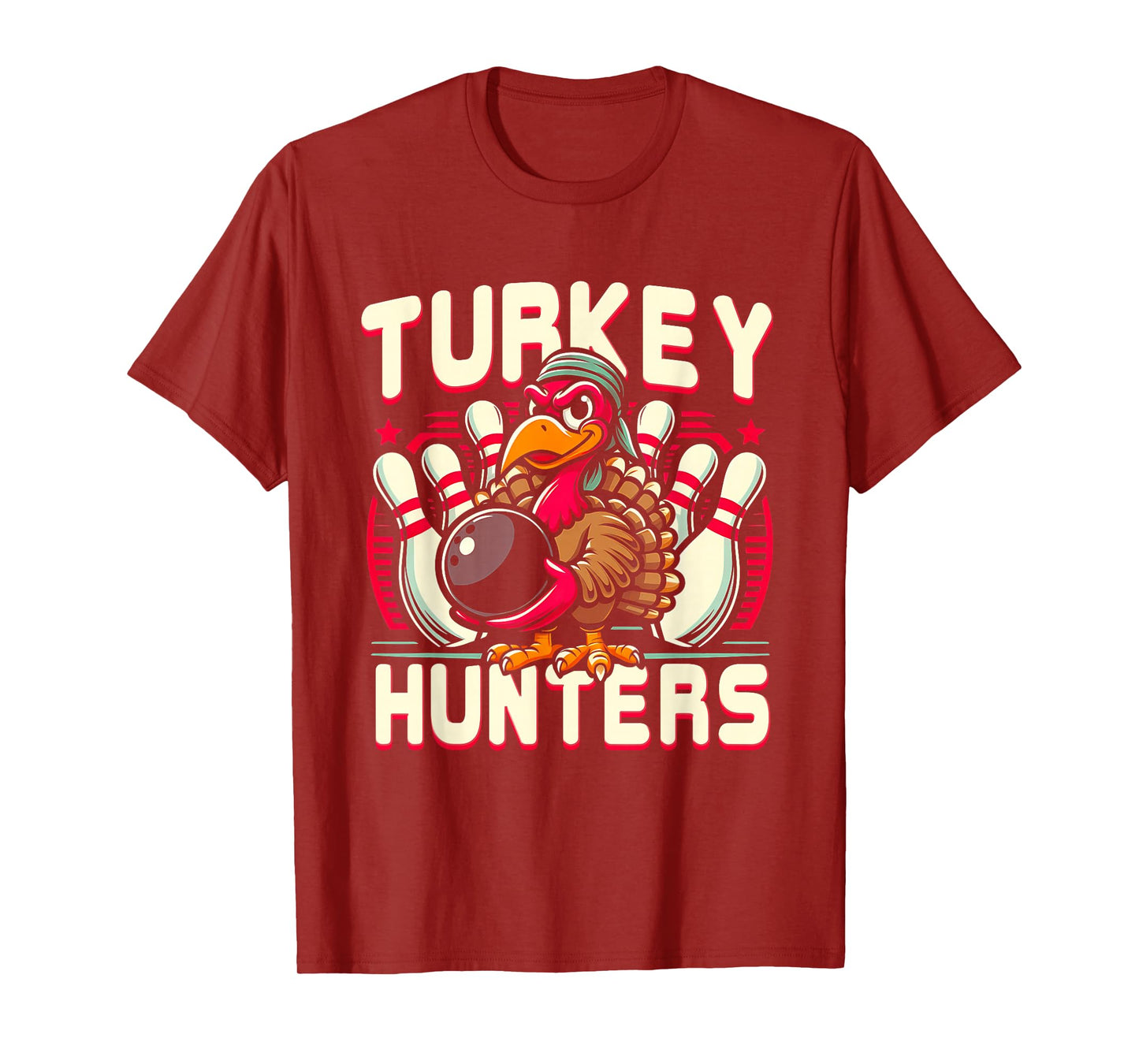 Hunting Bowling Turkey Hunters Turkey Holding Bowling Ball T-Shirt
