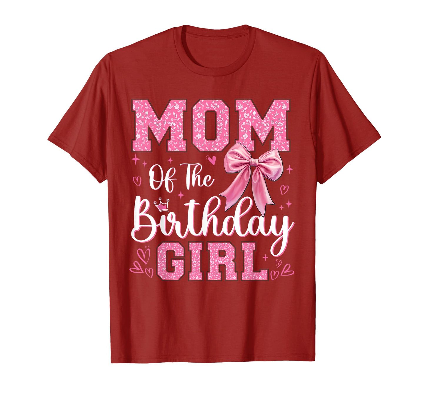 Mom of The Birthday Girl Coquette Bow Birthday Party T-Shirt