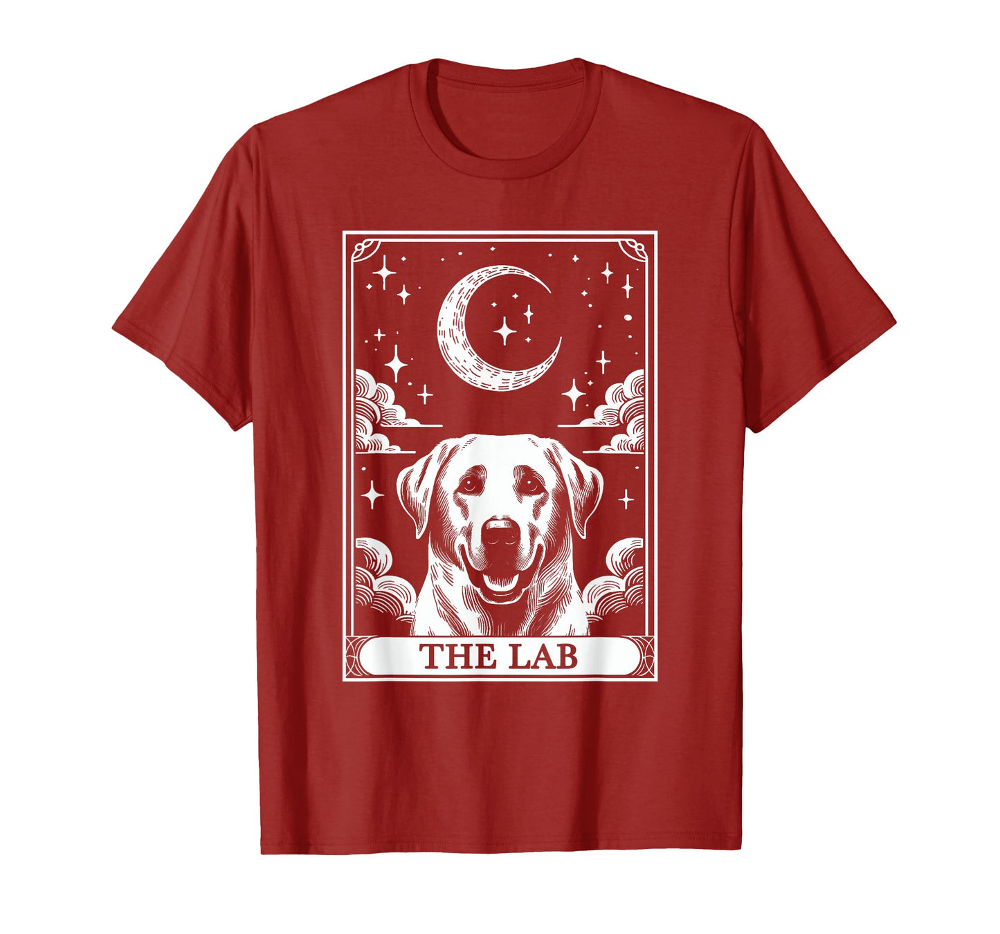 Tarot Card Vintage Crescent Moon Labrador Retriever Dog Mom Men Women Girls Kids T-Shirt