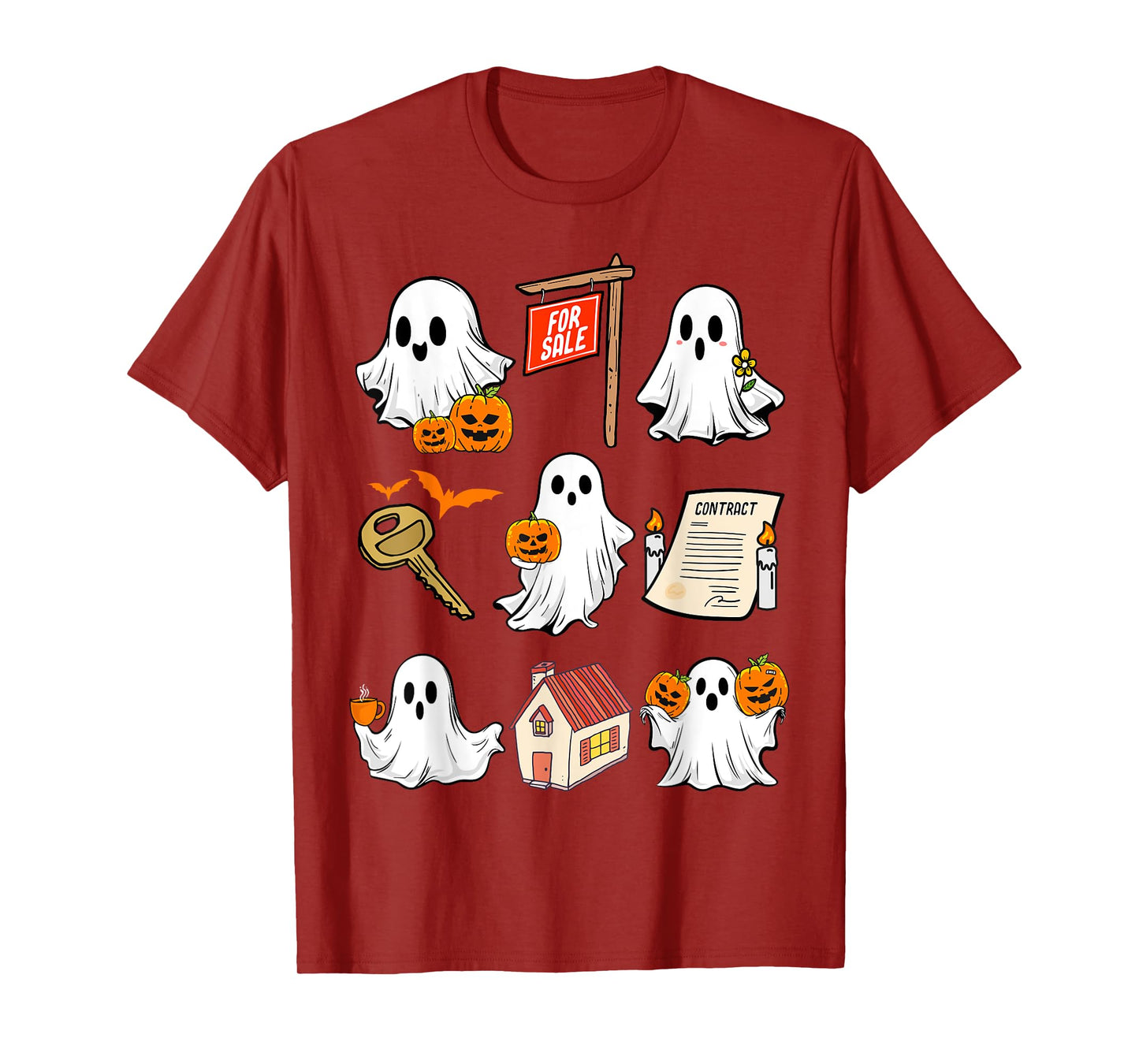 Halloween Real Estate Agent Spooky Ghost Boo Broker Realtor T-Shirt