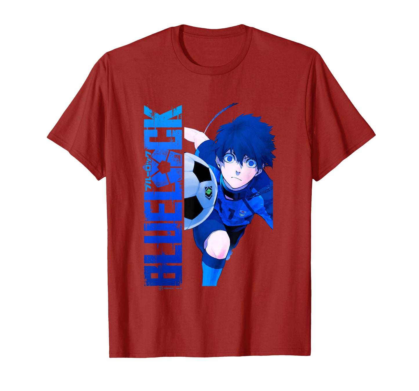 Blue Lock Blue Soccer Ball Split Panels T-Shirt