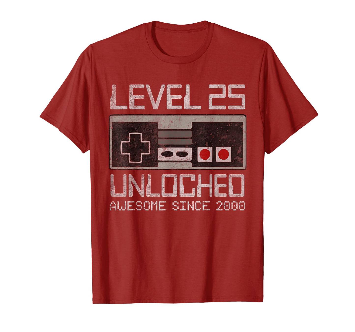 Level 25 Unlocked 25th Birthday 25 Year Old Video Gamer Boy T-Shirt