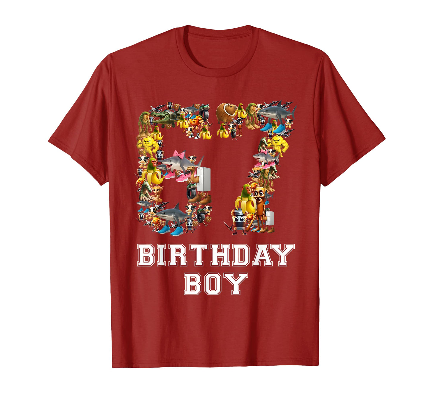 67 Six Seven Birthday Boy Italian Brainrot Meme T-Shirt