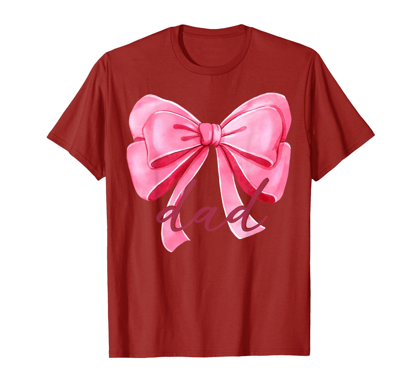 Dad Pink Bow Birthday Baby Shower Family Pink Ribbon T-Shirt