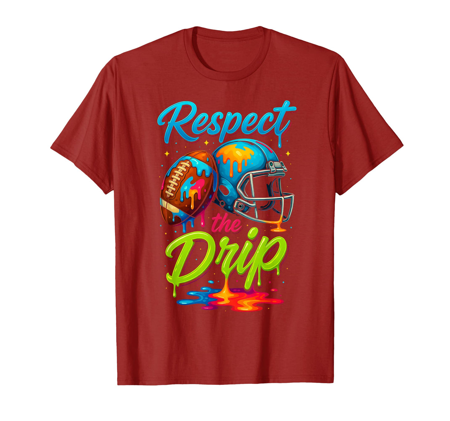 Football Drip Youth Boys Football Ice Cream Respect Drip T-Shirt