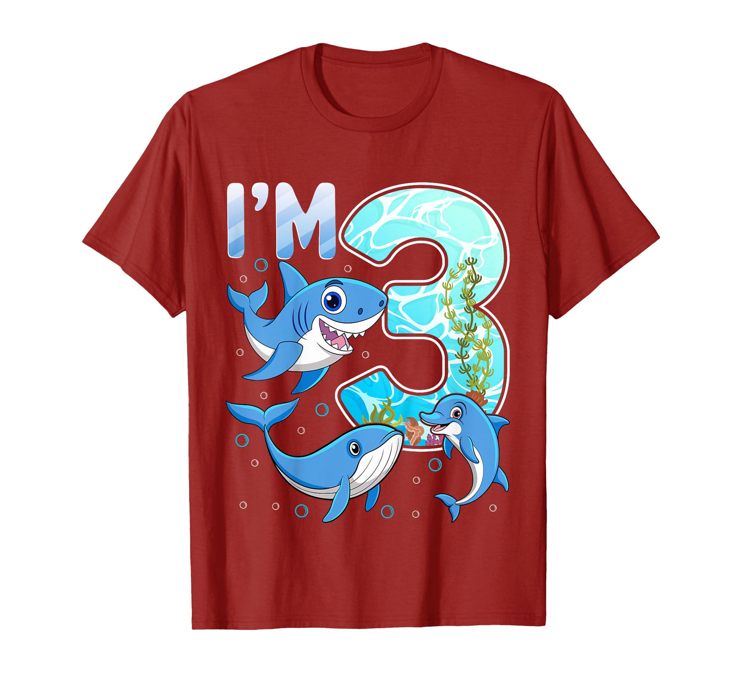 I'm 3 Years Old 3rd Birthday Party Shark Lover Kids T-Shirt