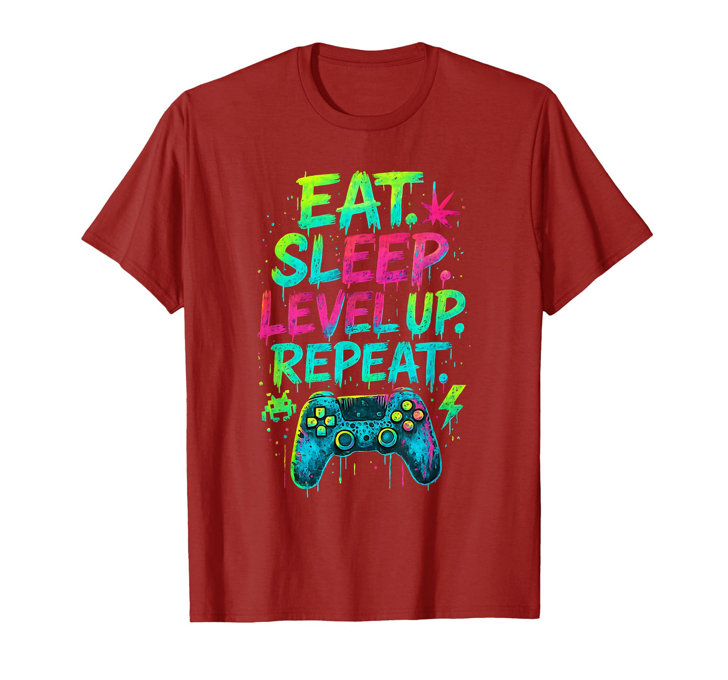 Eat Sleep Level Up Repeat Funny Gamer Video Game T-Shirt