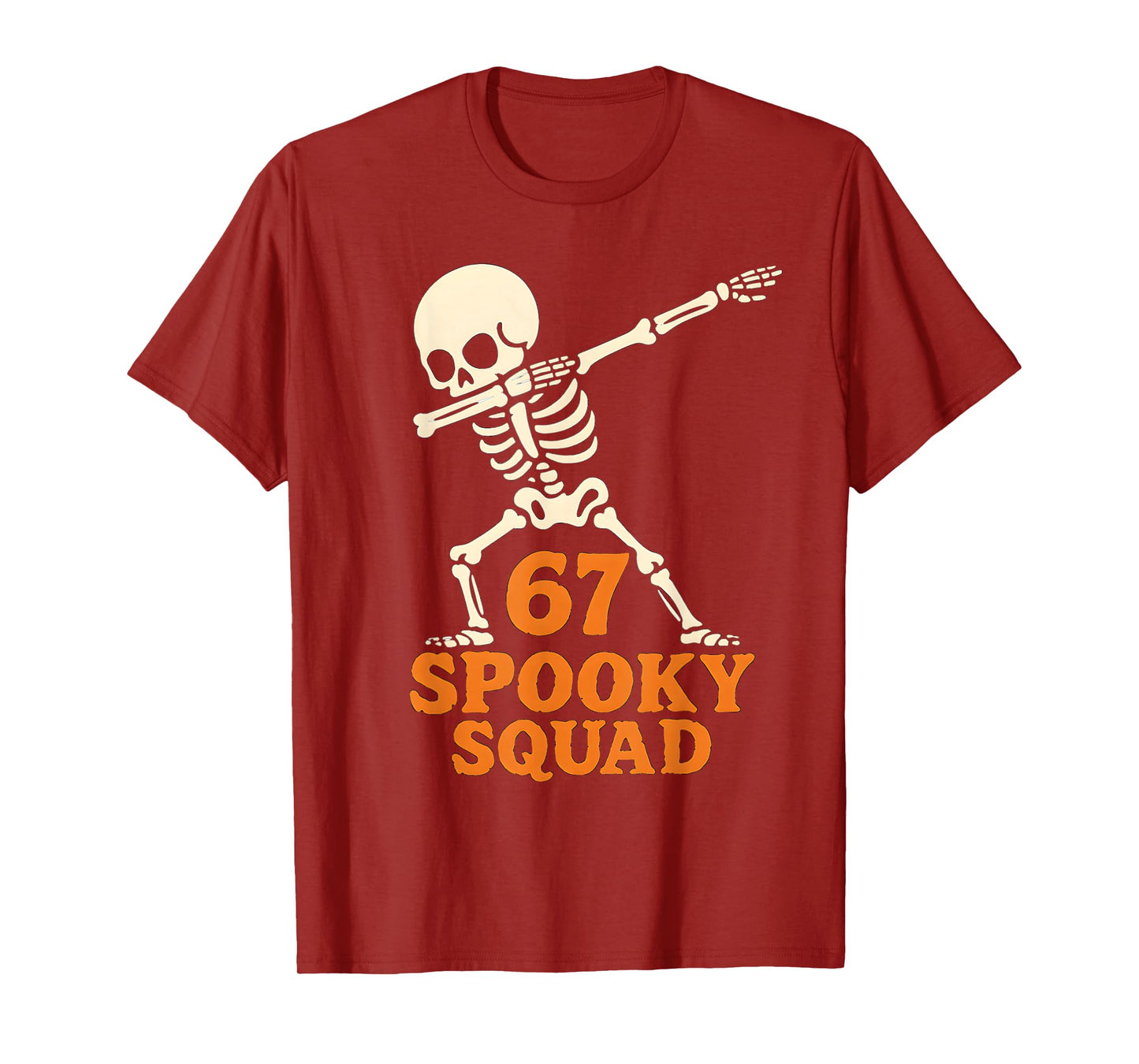 67 Halloween Meme 6 7 Numbers Six Seven Funny Kids Skeleton T-Shirt